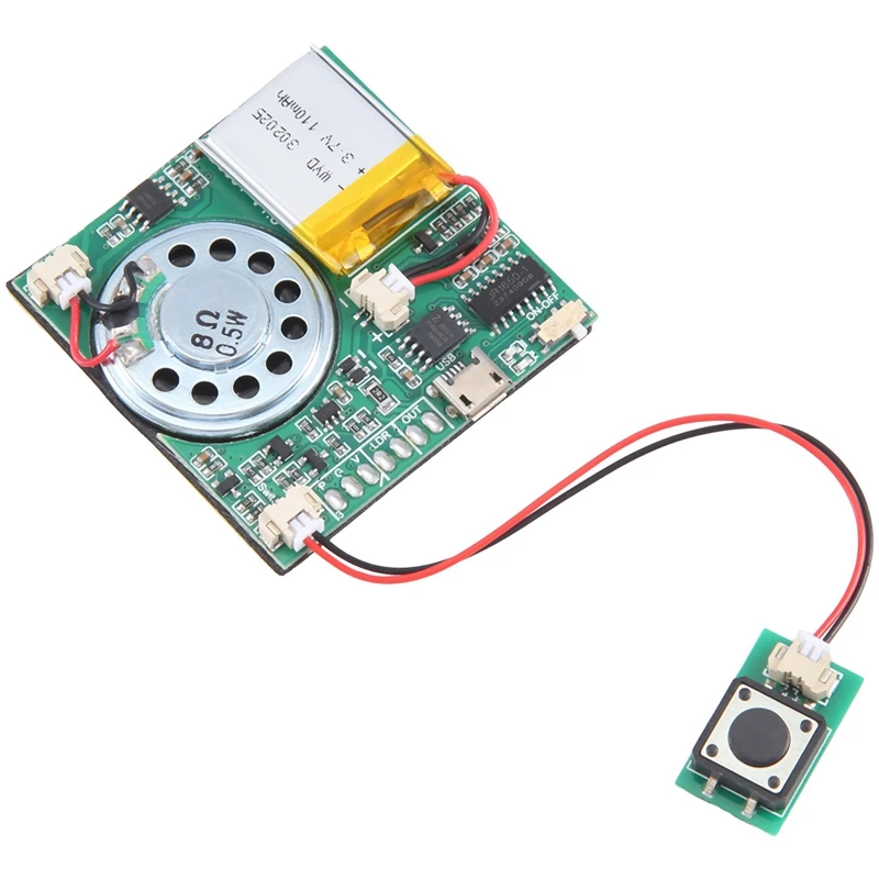 

Музыкальный модуль USB-записи DIY MP3 записываемый звуковой модуль зеленый, кнопка 1 шт.