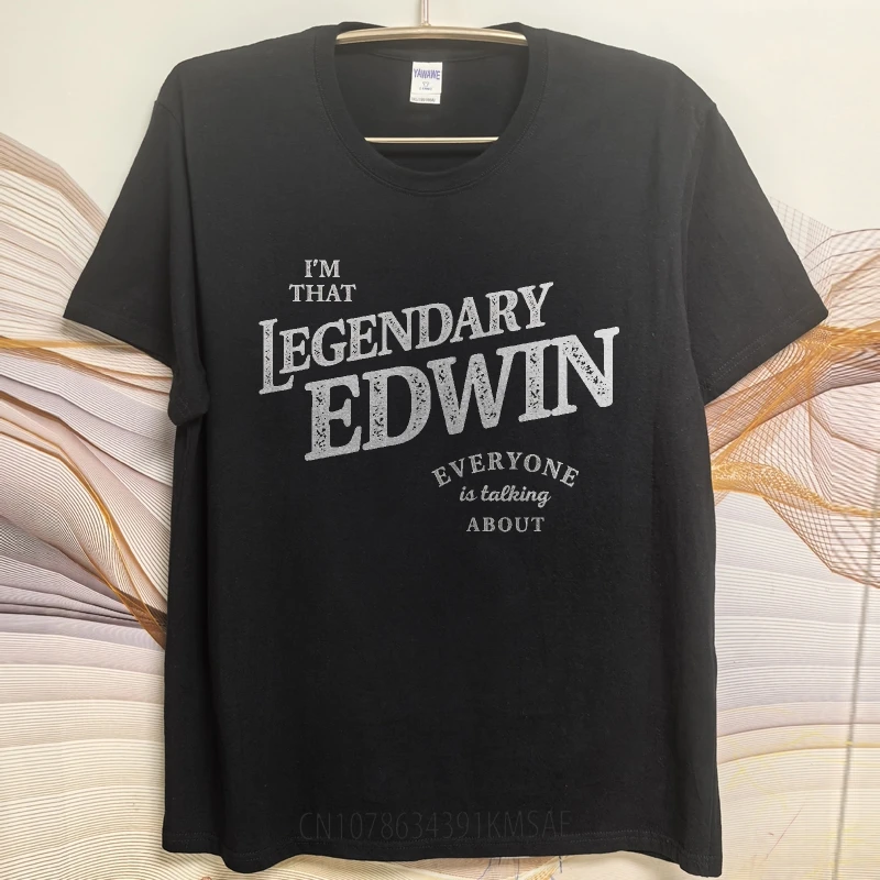 ملابس يومية صيفية لها تي شيرت أنا أن الأسطوري إدوين الجميع يتحدث عن تي شيرتات قصيرة الأكمام مريحة برقبة دائرية #2