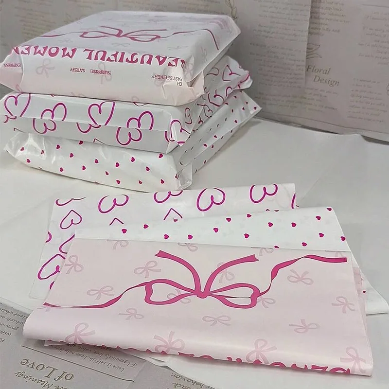 10 tas transportasi bermotif merah muda, tas kemasan rumah tangga tahan air, cocok untuk kantor dan pelajar