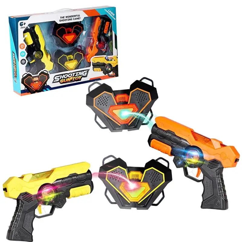 Pistolas de juguete con etiqueta láser eléctrica, proyector infrarrojo, arma, Blaster, Pistola, Kit de batalla láser, juegos de interacción para niños, 2 unids/set