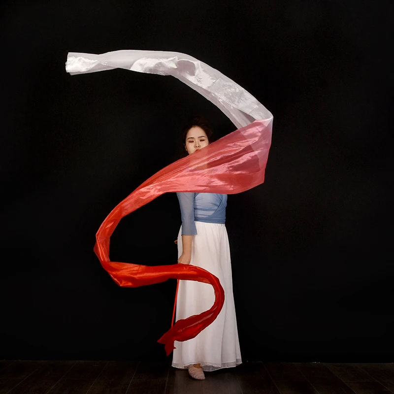 Nastro da Danza 45*400cm per Donne, Pratica di Danza Quadrata, Imitazione Seta, per Danza del Ventre, Ginnastica Ritmica e Danza Artistica