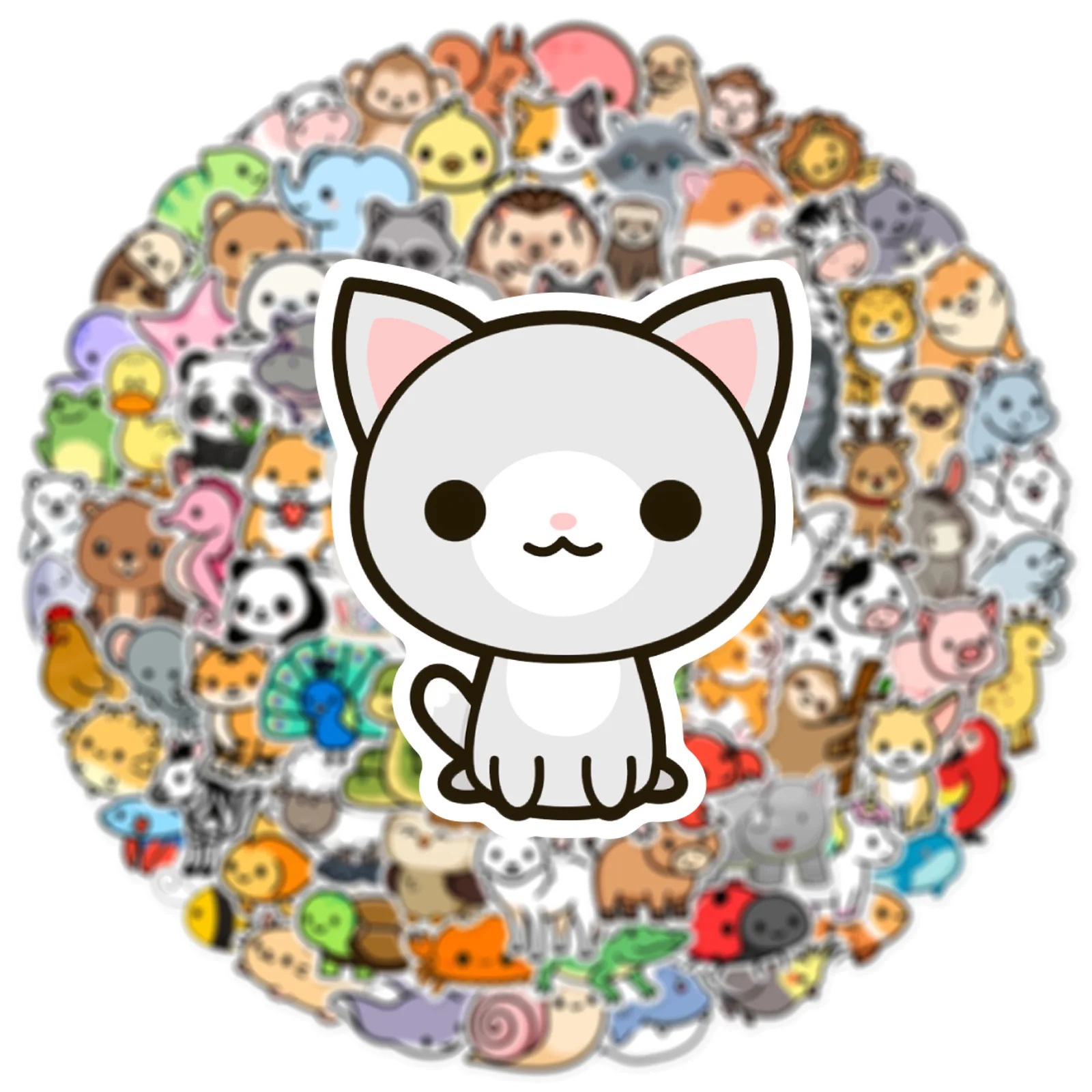 100 Stück niedliche Tier-Graffiti-Aufkleber, Kawaii-Cartoon-Aufkleber, Kinderspielzeug, Laptop, DIY, Sammelalbum, Koffer, Telefon, Autoaufkleber, Geschenk