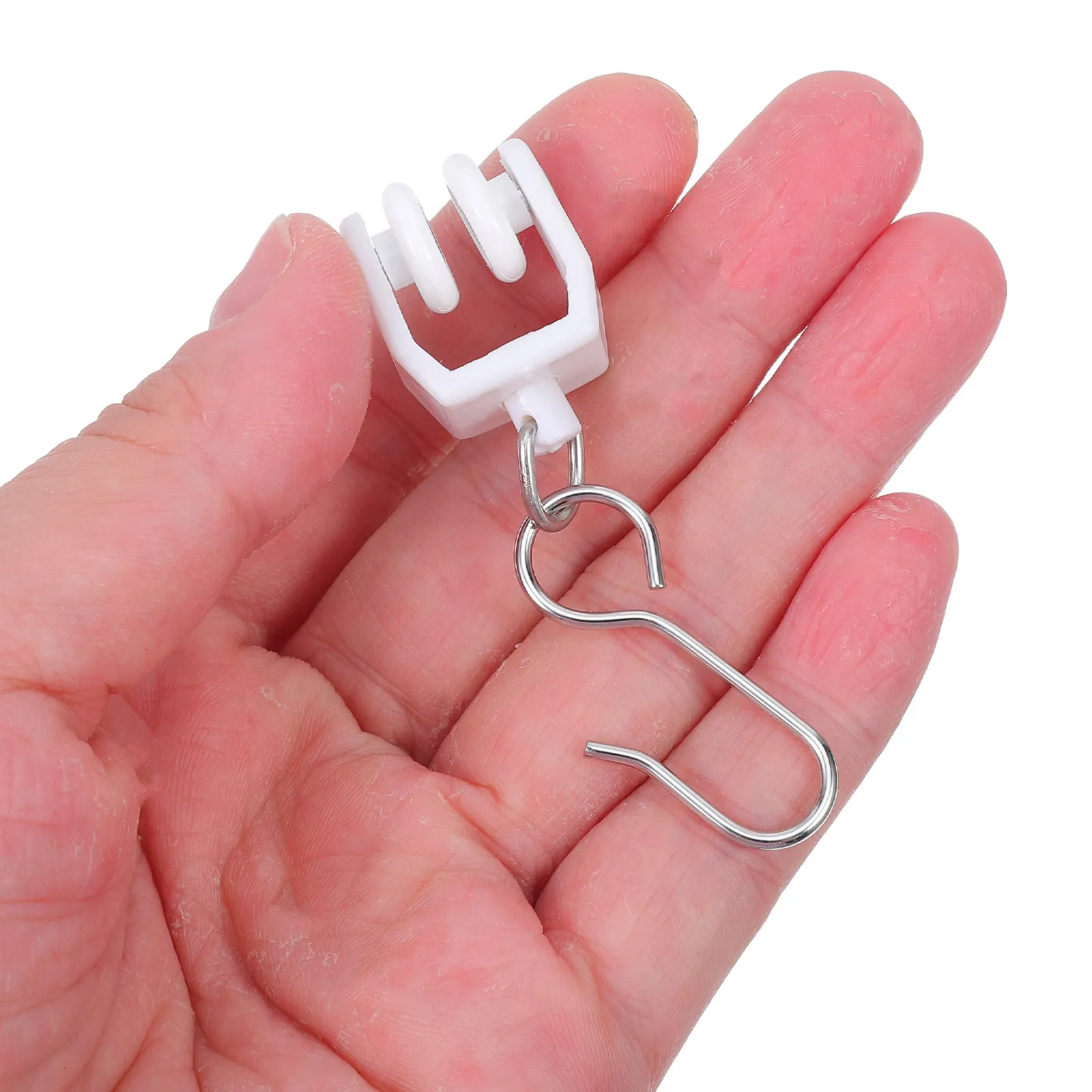 20Sets Curtain Track Glider Hooks Heavy Duty Plastic Silent Rollers for Living Room Bedroom Motorhome Curtain Track Accessories