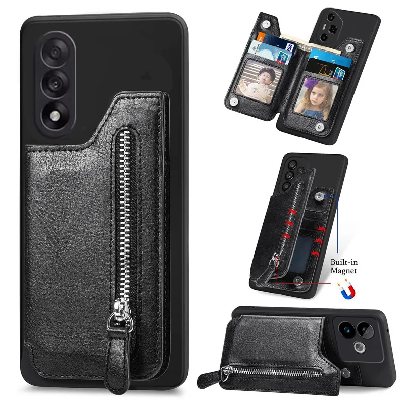 For Oneplus Nord 5 CE5 Zipper Wallet Leather Case For Oneplus ACE 5 Ultra Racing Cards Stand Holder Protection Shockproof Cover