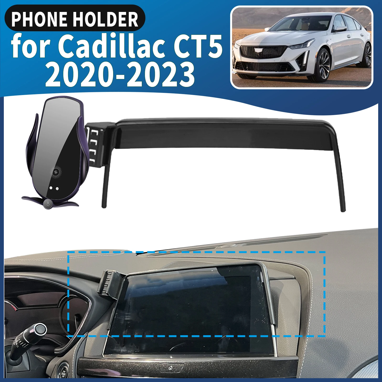 

fit for Cadillac CT5 2020 2021-2023 Stable Car Phone Holder Mount Vehicle-Specific GPS Navigation Easy Installation accessoires