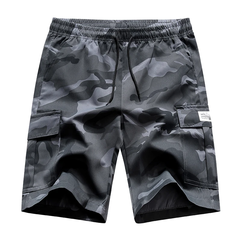 

Мужские модные шорты с камуфляжным принтом, быстросохнущие, удобные, легкие, для бега, летние, простые, натуральные, длиной до колена