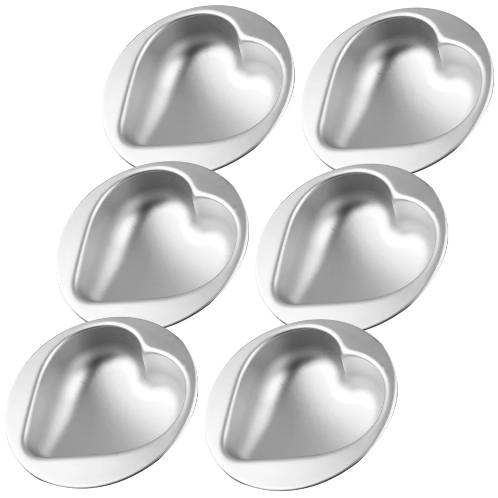 

6Pcs Heart Shaped Cake Pans Nonstick Baking Molds High Thermal Conductivity Easy Storage Home Professional Use Surprising Gift