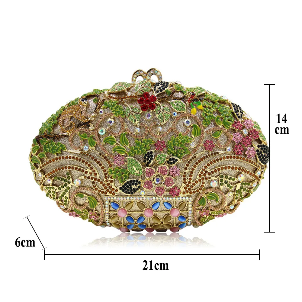 Handmade Diamond-encrusted Dinner Bag Pointed Bottom Hollow Rhinestone Export Metal Full Diamond Hand Bag Purses Luxury Designer