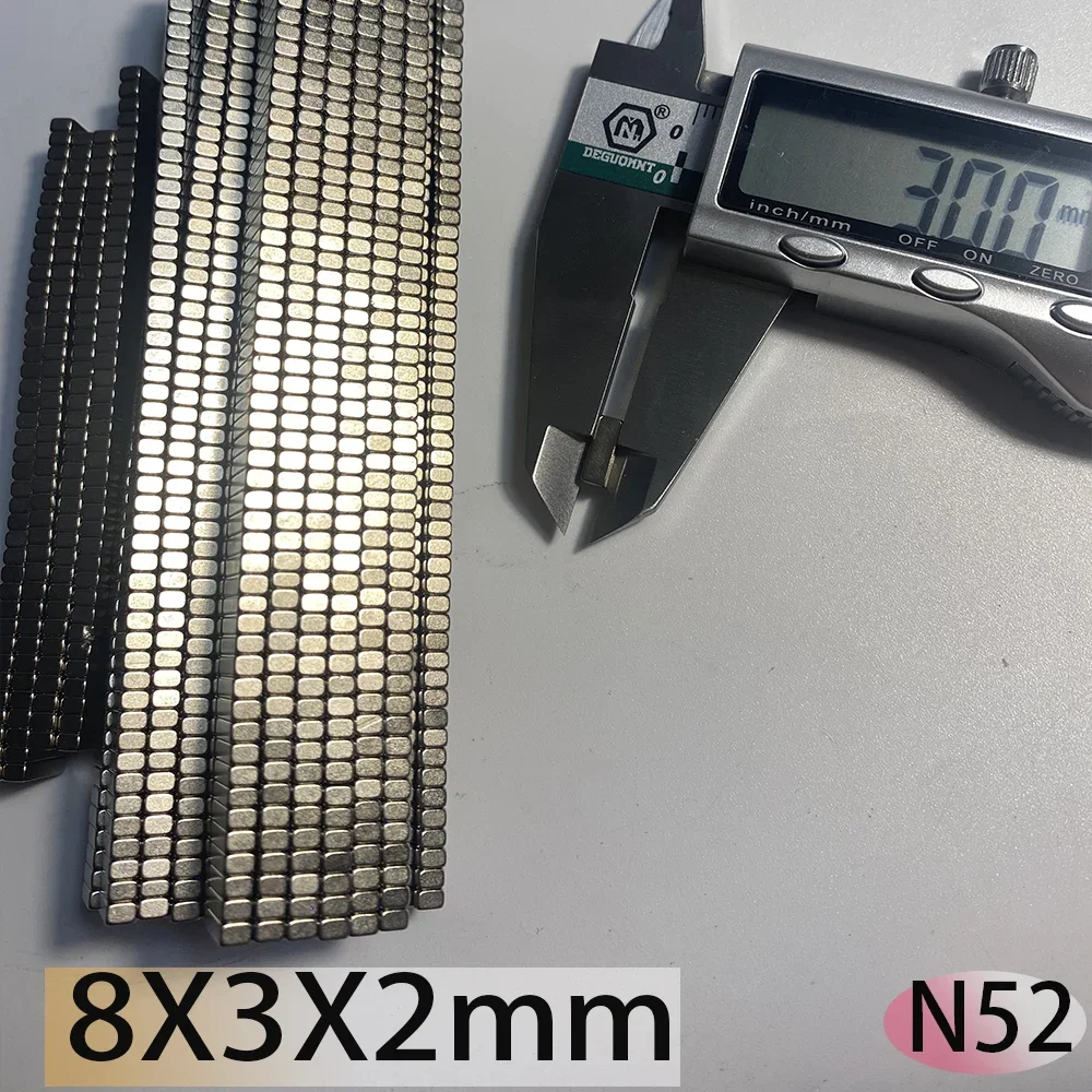 N52 8X3X2 8x8x6 Standard Rectangle Square Neodymium Super Strong Magnet Search Magnetic Block Magnets Scooter Motor Engien Wind