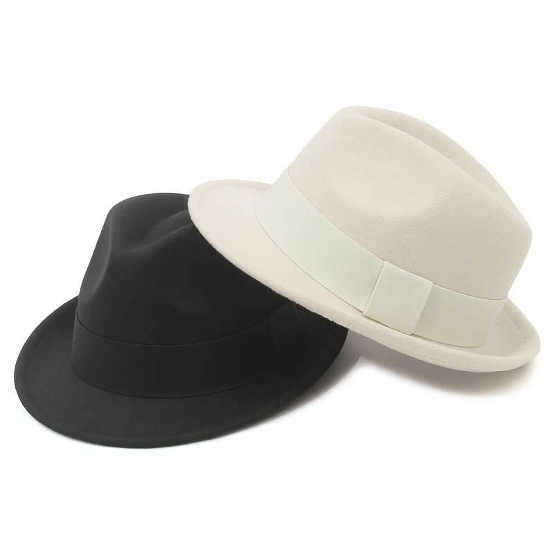 gemvie-クラシック-ショートブリム-トリルビーハット-バンド付き-女性用-男性用-パナマハット-パーティー-教会-フェドーラ帽