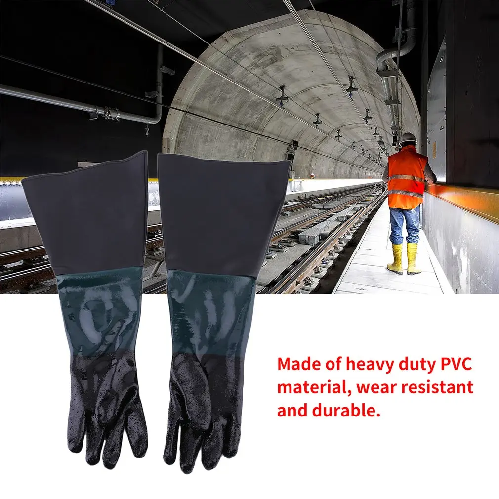 

1 Pair 600MM Durable Soft Heavy Duty Protective Sandblasting Replacement Machine Gloves For Sandblaster Sand Blast Cabinet Work