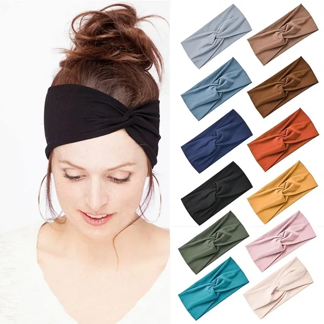 Pilates elastyczne opaski do włosów opaska do jogi bieganie jazda na rowerze opaska Turban makijaż obręcz do włosów makijaż Headwrap kobiety