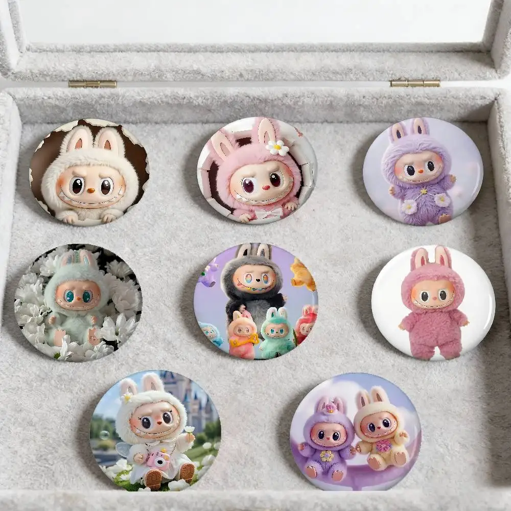Cute-L-La-dubus-Cartoon-Abzeichen, Anstecknadeln aus Weißblech, runde Brosche für Umhängetaschen-Accessoires, Souvenir-Geschenke