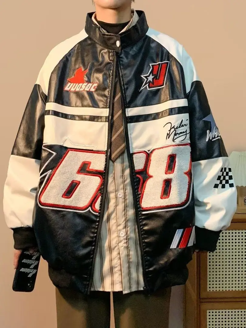 

Loose Men's Jaet Hip Hop Sle Harajuku Hong Kong Sle Winter Outerwear Polyester Fabric Casual Coat for Teenagers