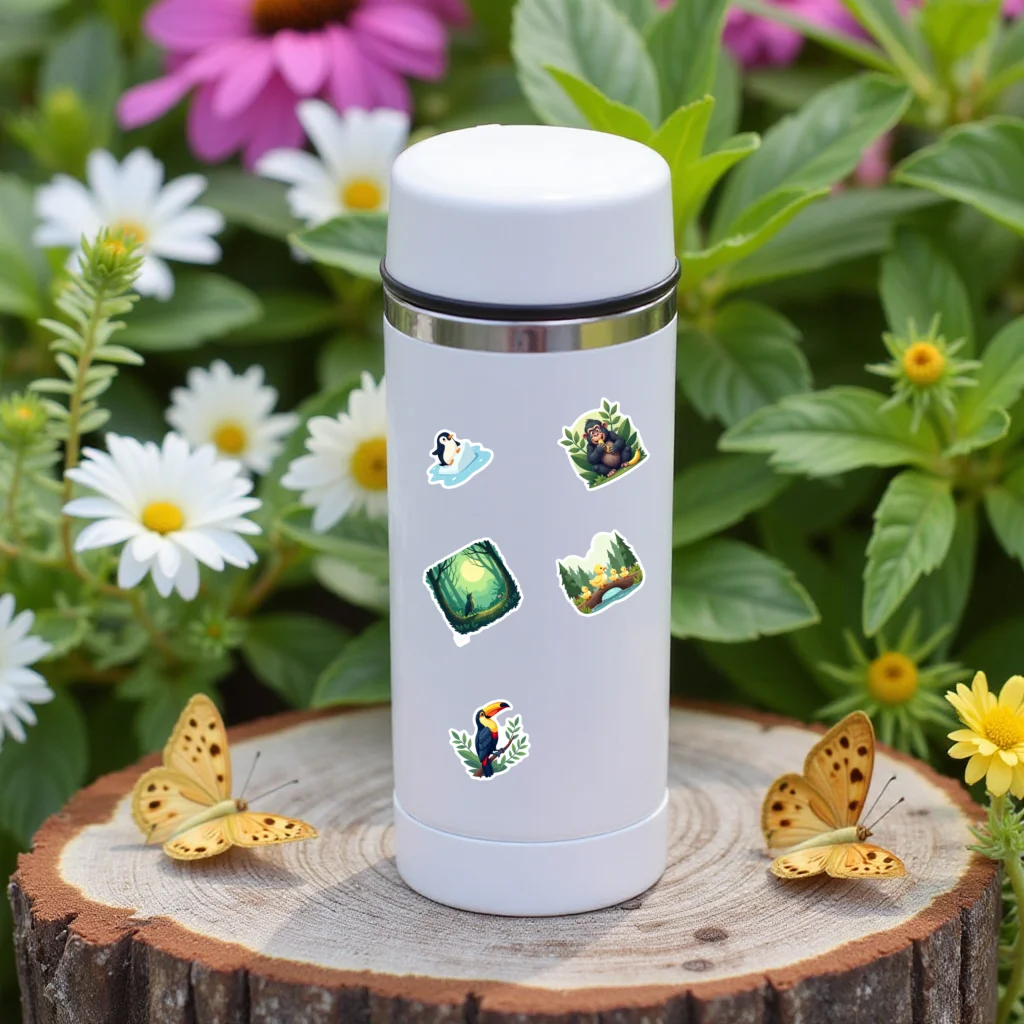 

35 шт.-70 шт. наклейки, маленькие натуральные наклейки, декоративные наклейки с животными для подарочной упаковки, украшение для ноутбука