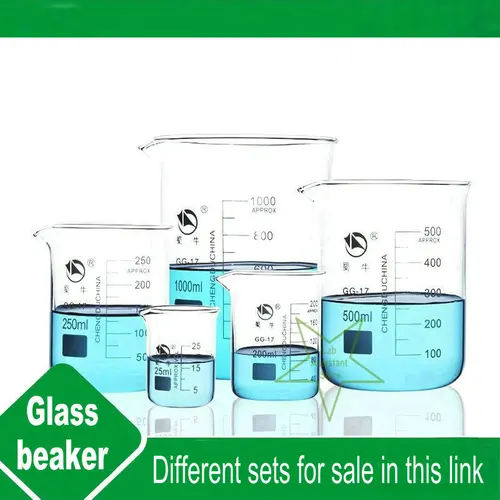 Vasos de vidrio para laboratorio, suministros de laboratorio químico resistentes a altas temperaturas (juegos diferentes)