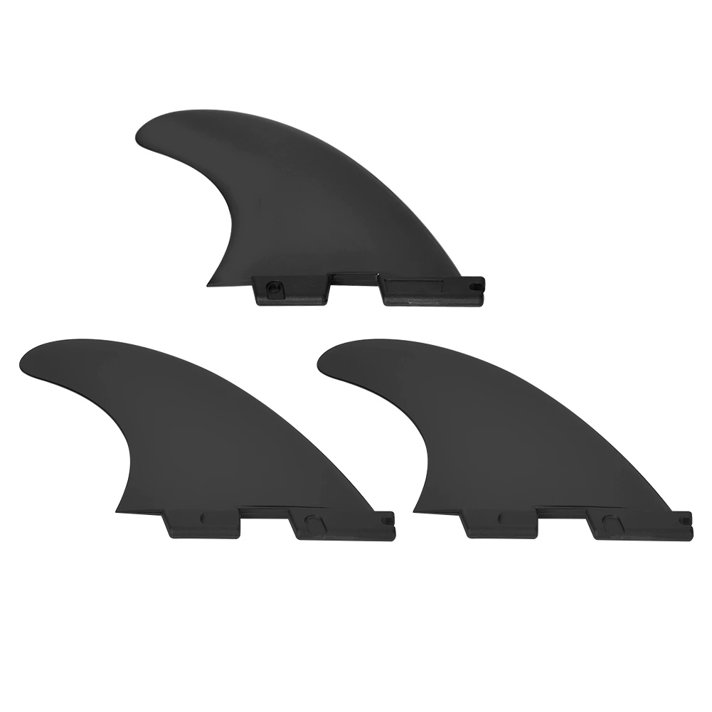 3PCS/Set FCS2 G5 Nylon Plastic Black Professional Surfboard Tail Fin Flexible Surfing AccessoryBlack M SIZE