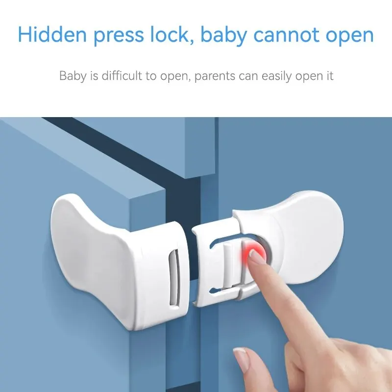 Children Safety Drawer Lock Kids Anti-Pinching Hand Cabinet Drawer Locks Home Security Protection Plastic Locker Buckle