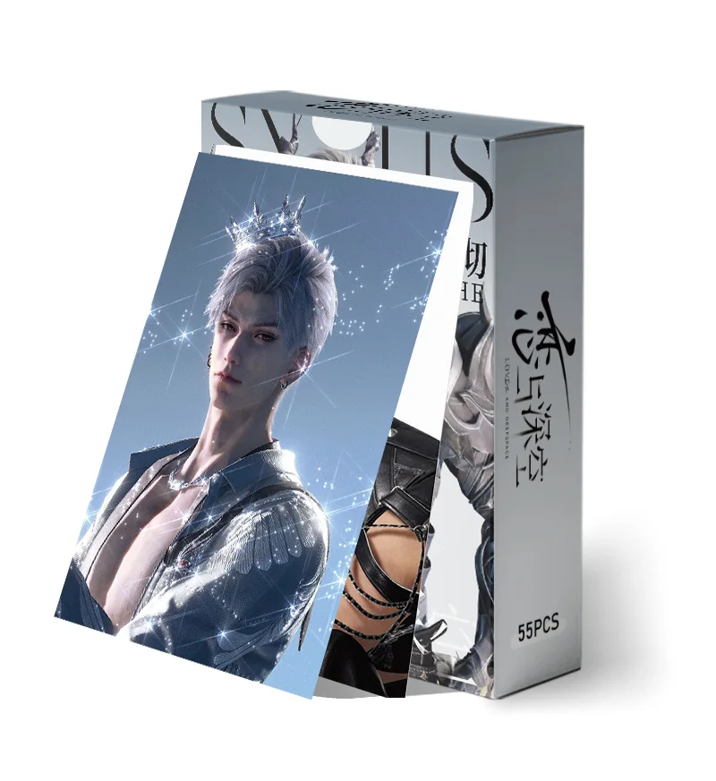 55 Pcs/Set Game Love And Deepspace Sylus Lomo Card Qin Che Personal Character Laser Glitter Photo Card Fans Collection Gift