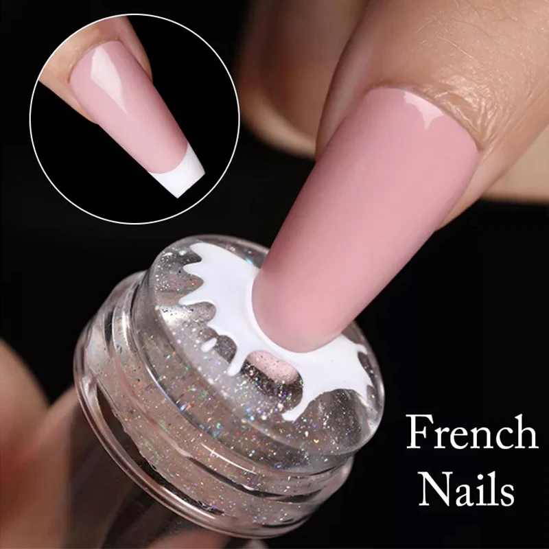 1 Set Nail Stamper with Scraper Sparkly Transparent Jelly Silicone Stamp for French Nails Nail Art Stamping Tool Manicures Kits