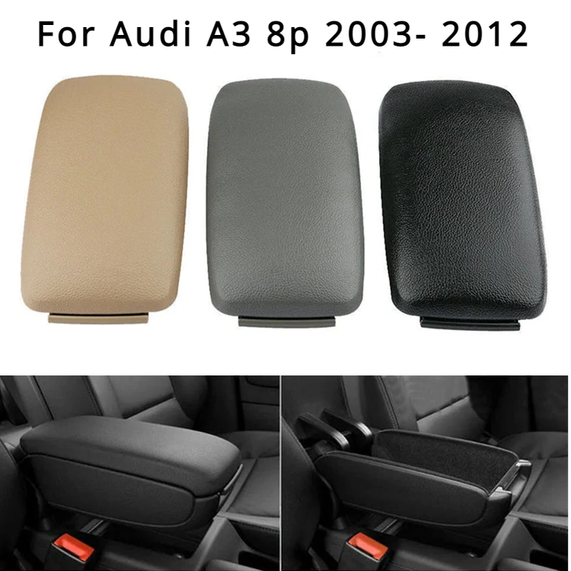 For Audi A3 8p 2003 2004 2005 2006 2007 2008 2009 2010 2011 2012 Car Armrest Cover PU Leather Latch Lid Center Console Arm Rest