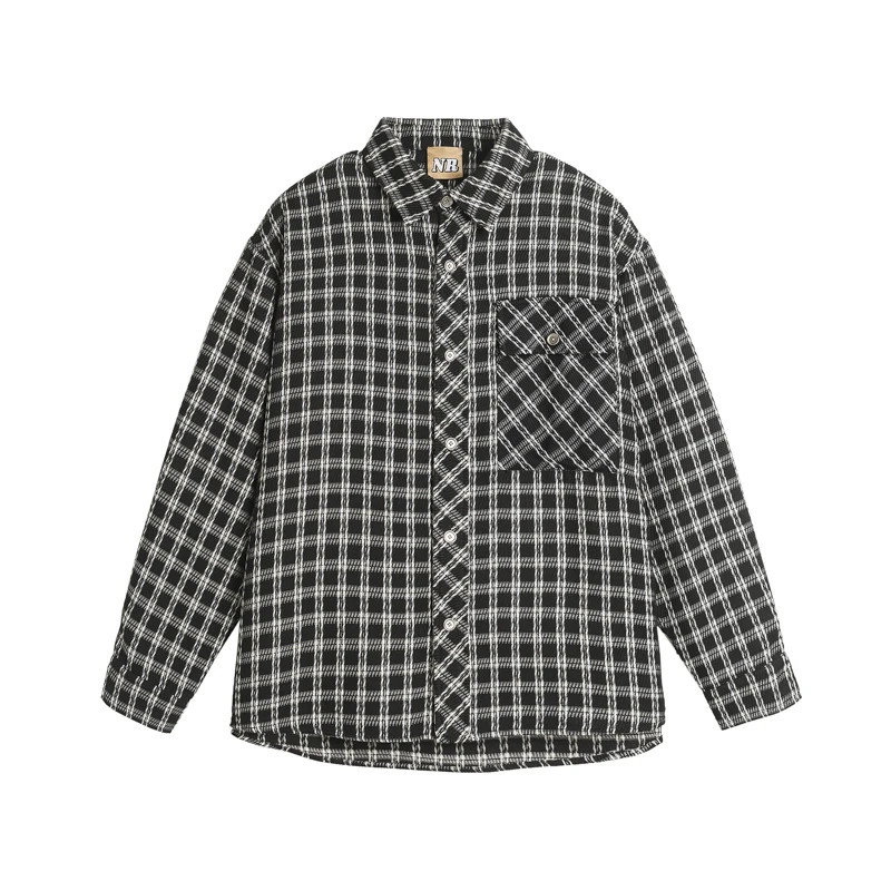 

Vintage Plaid Button Shirt Men Japanese Korean Streetwear Fashion Loose Casual Long Sleeve Shirt Coat Cityboy Oversize Shirts