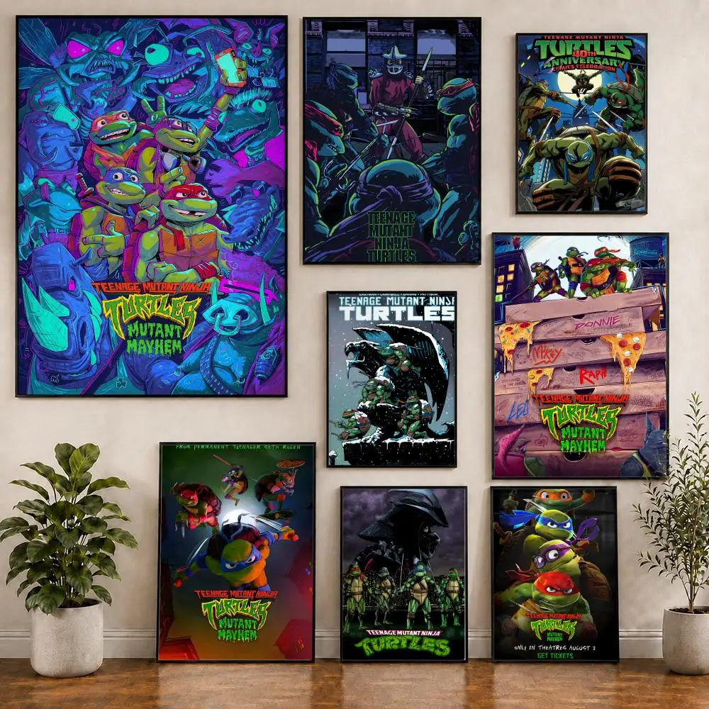 TV T-Teenage M-Mutant Ninja Turtles Poster Pvc HD Peel and Stick Modern poster Home Office Living Room Dining Room Wall Decor