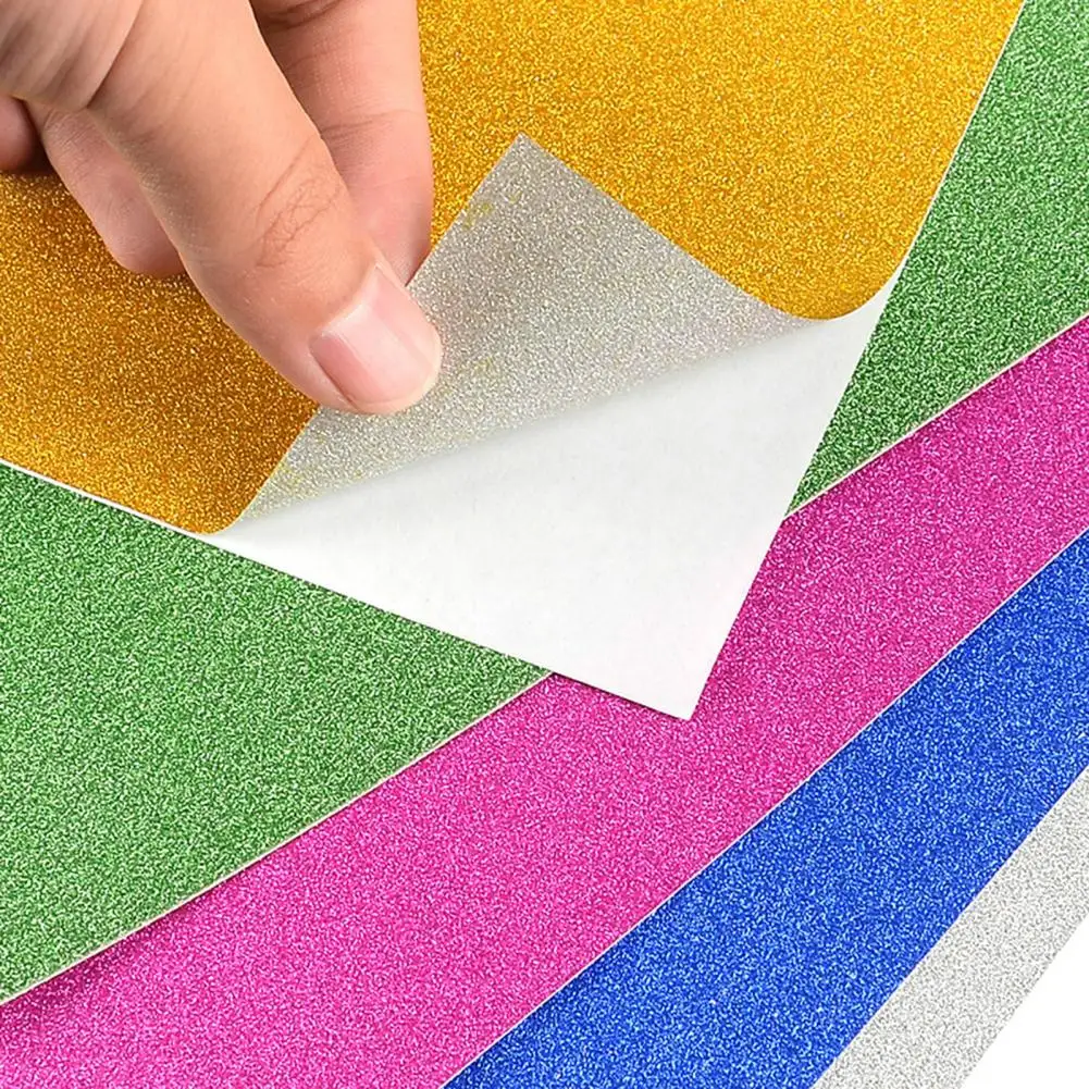 Papel con purpurina A4 para manualidades, 50 piezas, hecho a mano, en relieve, tarjeta de invitación, tarjeta de felicitación, suministros para manualidades