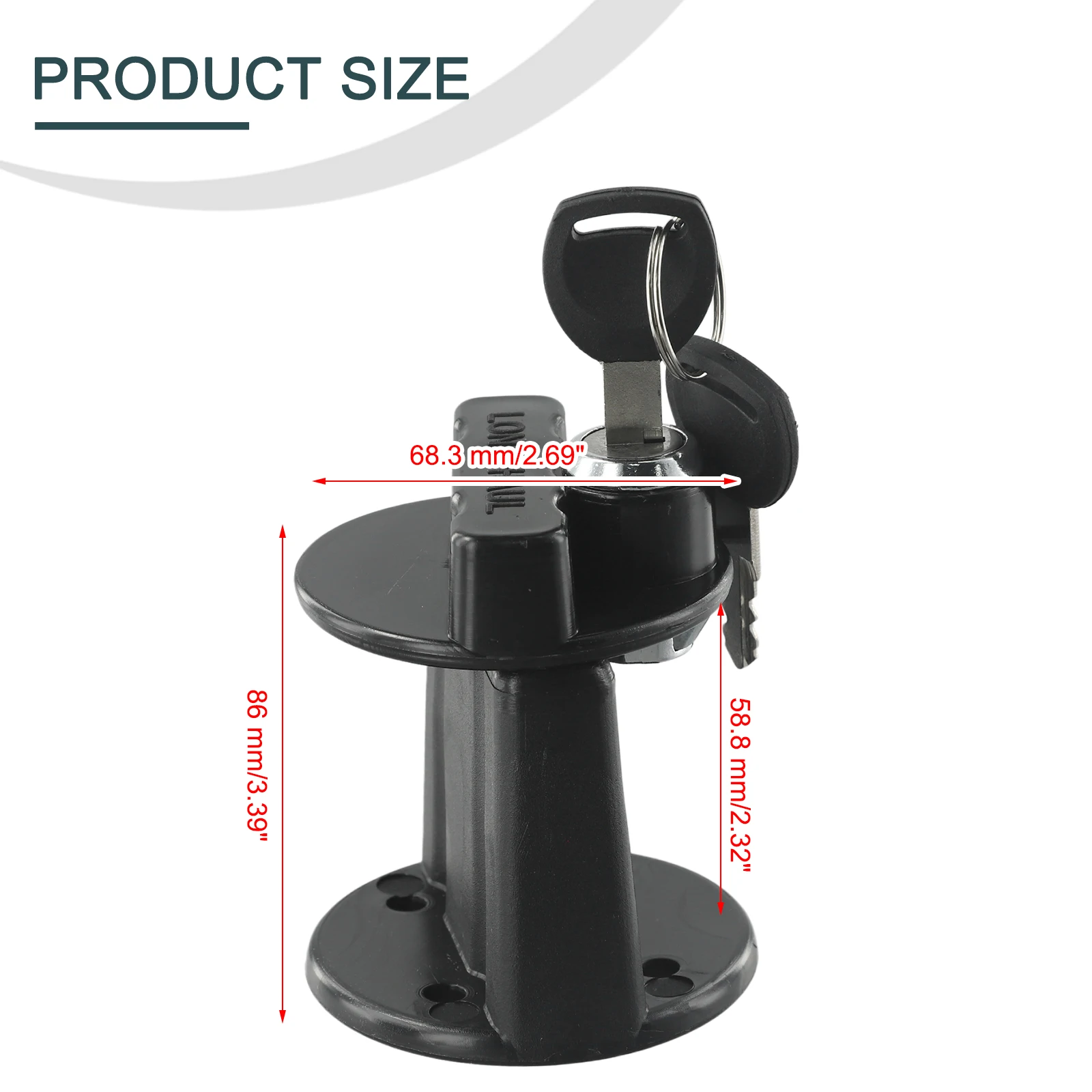 Office Garden Updated Lock Lock With Key Screws 3L/5L Accessories Black Bracket Lock Fastener Motorcycle Mount