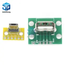 Vertical USB MiCroUSB Micro USB 2.0 Female Head A Connector 2.54mm PCB Converter Adapter Breakout Board 180 Degree Vertical