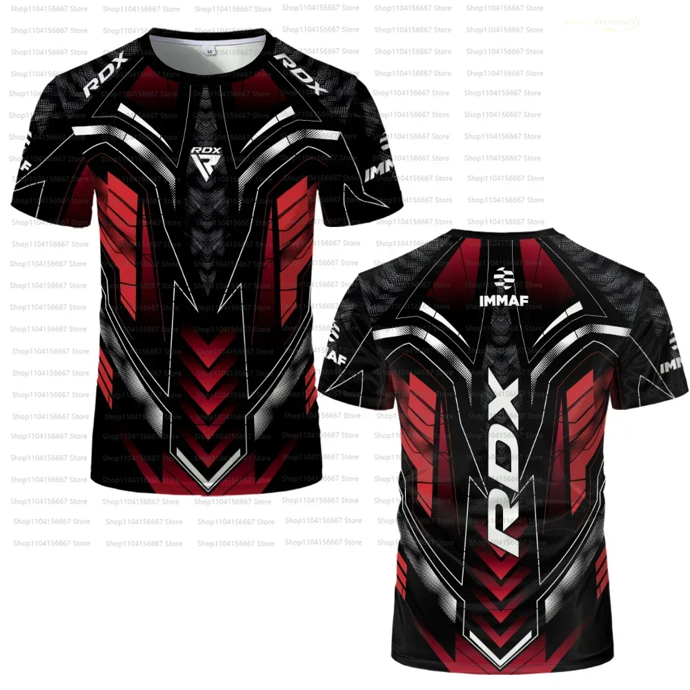2025 New Jersey Fighting Championship Fans Breathable T-shirt Men's and Women's Casual Round Neck Short Sleeve Boxing Large Top