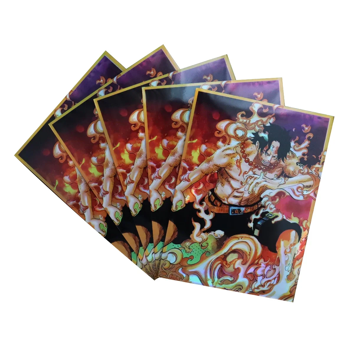 60PCS-TAS EEN STUK Kaart Mouwen Shanks Ace Zoro Nami Yamato Sabo Hancock Laser Shine Protector Case voor OPCG MTG TCG Game Card