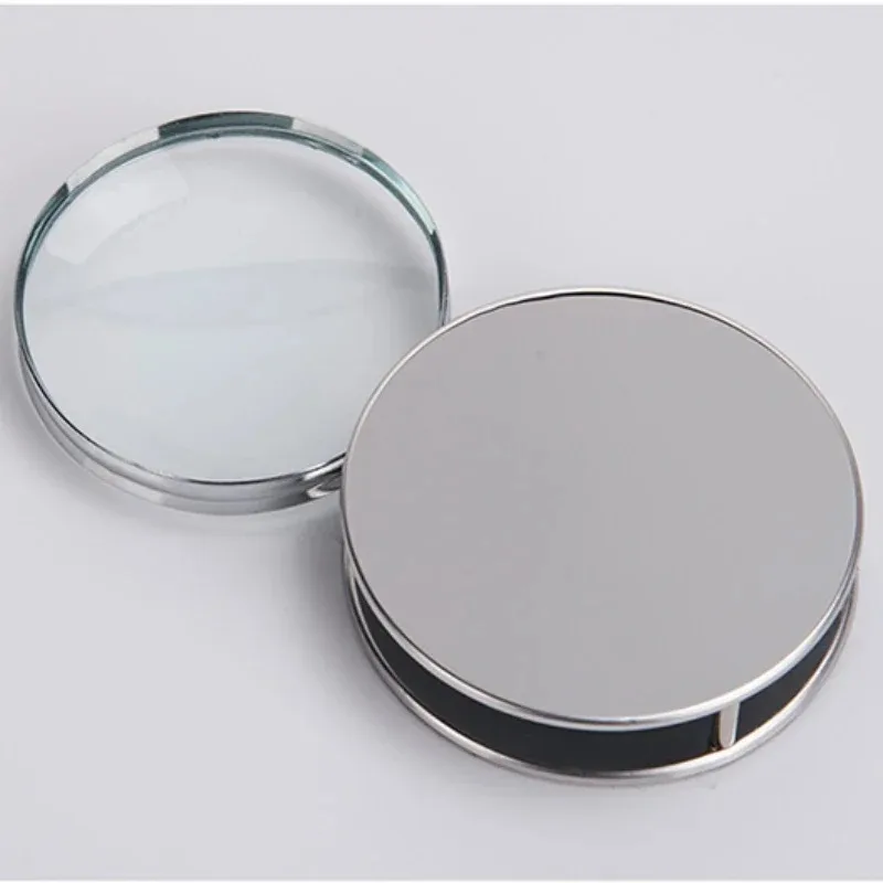Folding Mini Magnifying Glass Metal Handheld HD Magnifier Portable Round Metal Loupe 5x for Elderly Reading Exploring Science