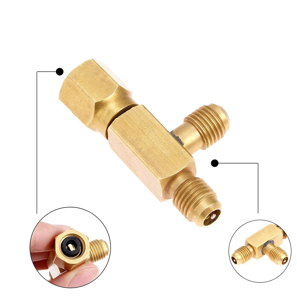 

ABHB-шаровой кран для кондиционера, адаптер SAE 1/4 дюйма и клапаны 1/4 дюйма, тройник для быстрого соединения сердечника, для R134A хладагента