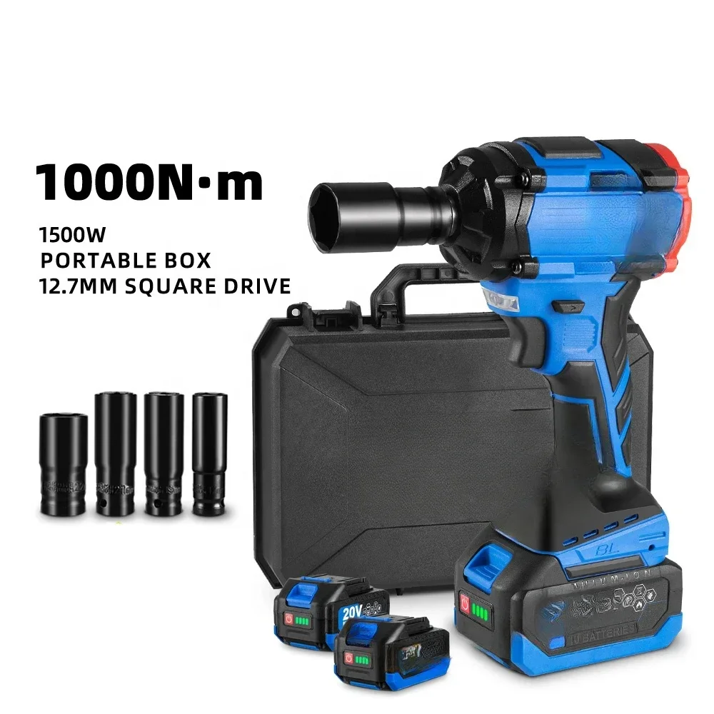 1000N.m Brushless Electric Impact Wrench 1/2 inch 3 Gears Cordless Rechargeable Power Tools For Makita 18V Battery