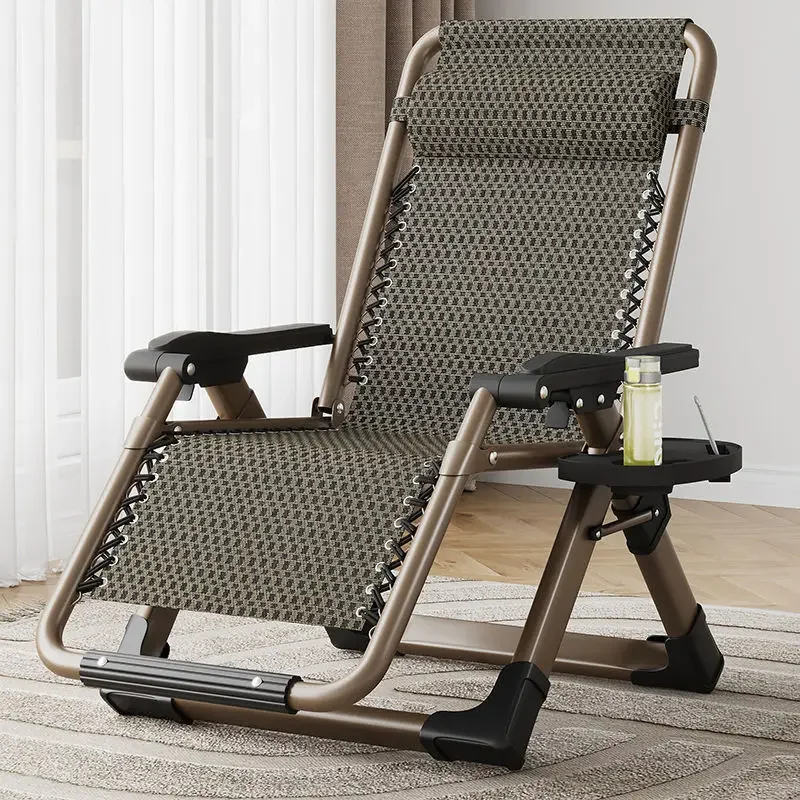 

Lounge chair folding lunch break lazy leisure outdoor balcony home beach adult nap convenient backrest free rattan chair