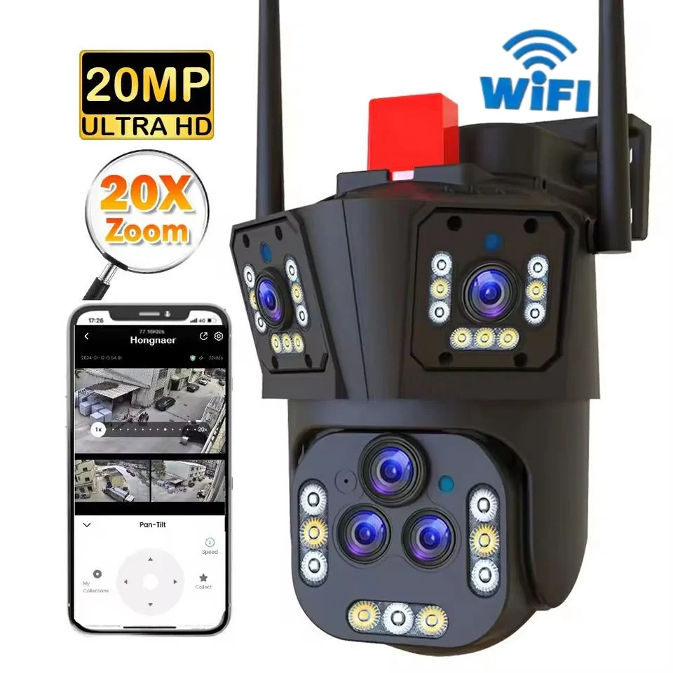

20MP Optical 20X Zoom Outdoor Surveillance Wifi Camera External Home Video Smart CCTV IP ONVIF PTZ Night Vision Camera Monitor