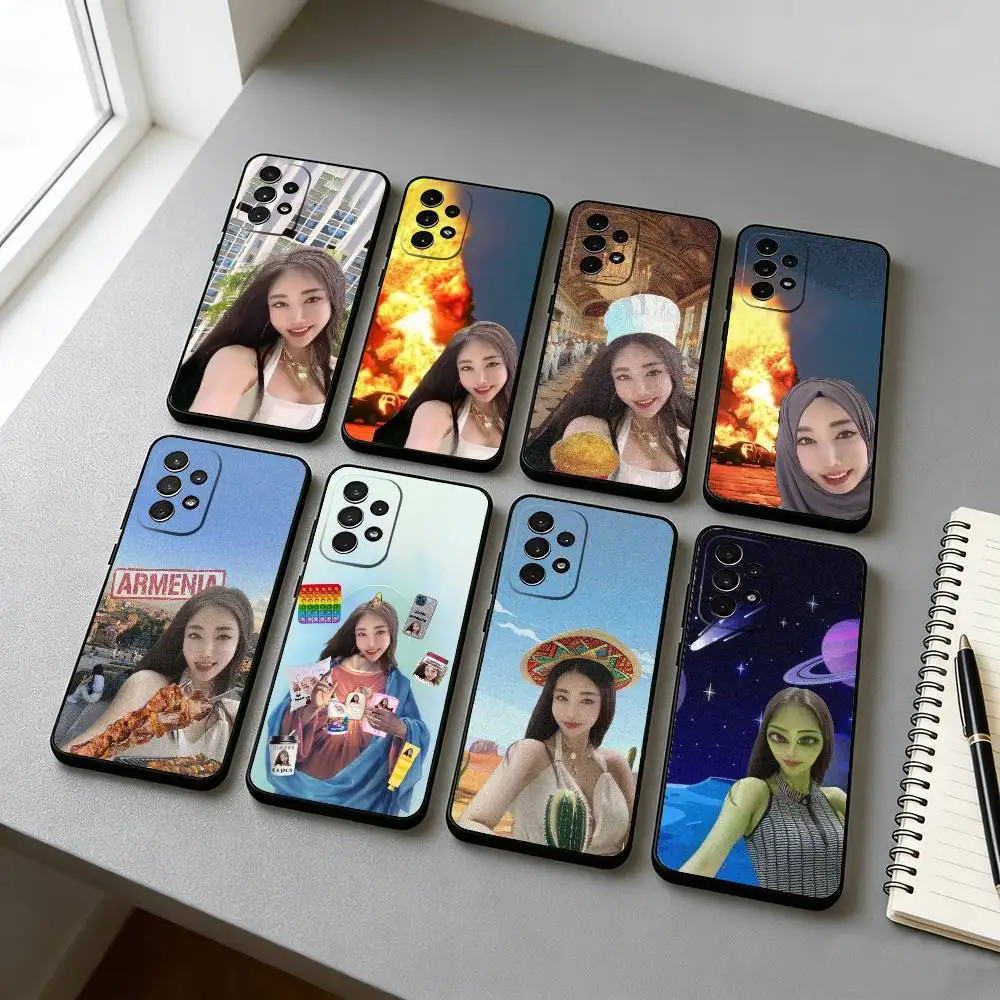 J-Jiafei Funny Meme Phone Case Black Silicone Soft For Samsung S25,S24,S21,S22,S23,S30,Ultra,S20,Plus,Fe,Lite