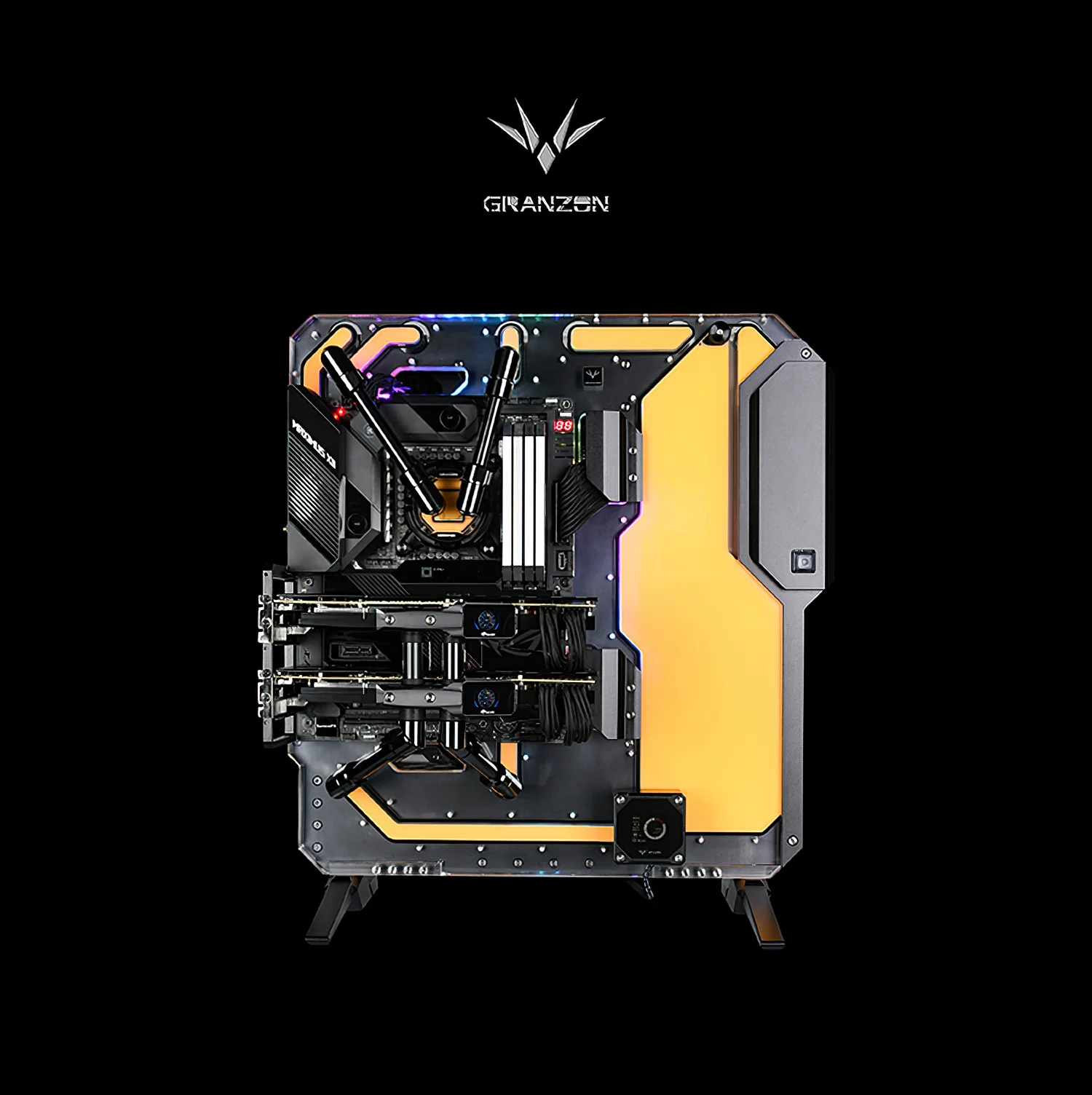 Granzon Open Frame Case Chassis Distro Plate for Water Cooling Computer