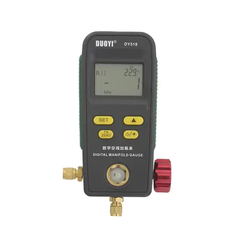 DY518 압력계 냉동 매니폴드 디지털 진공 HVAC 미터 테스터 온도 전자 마노미터 게이지 테스터