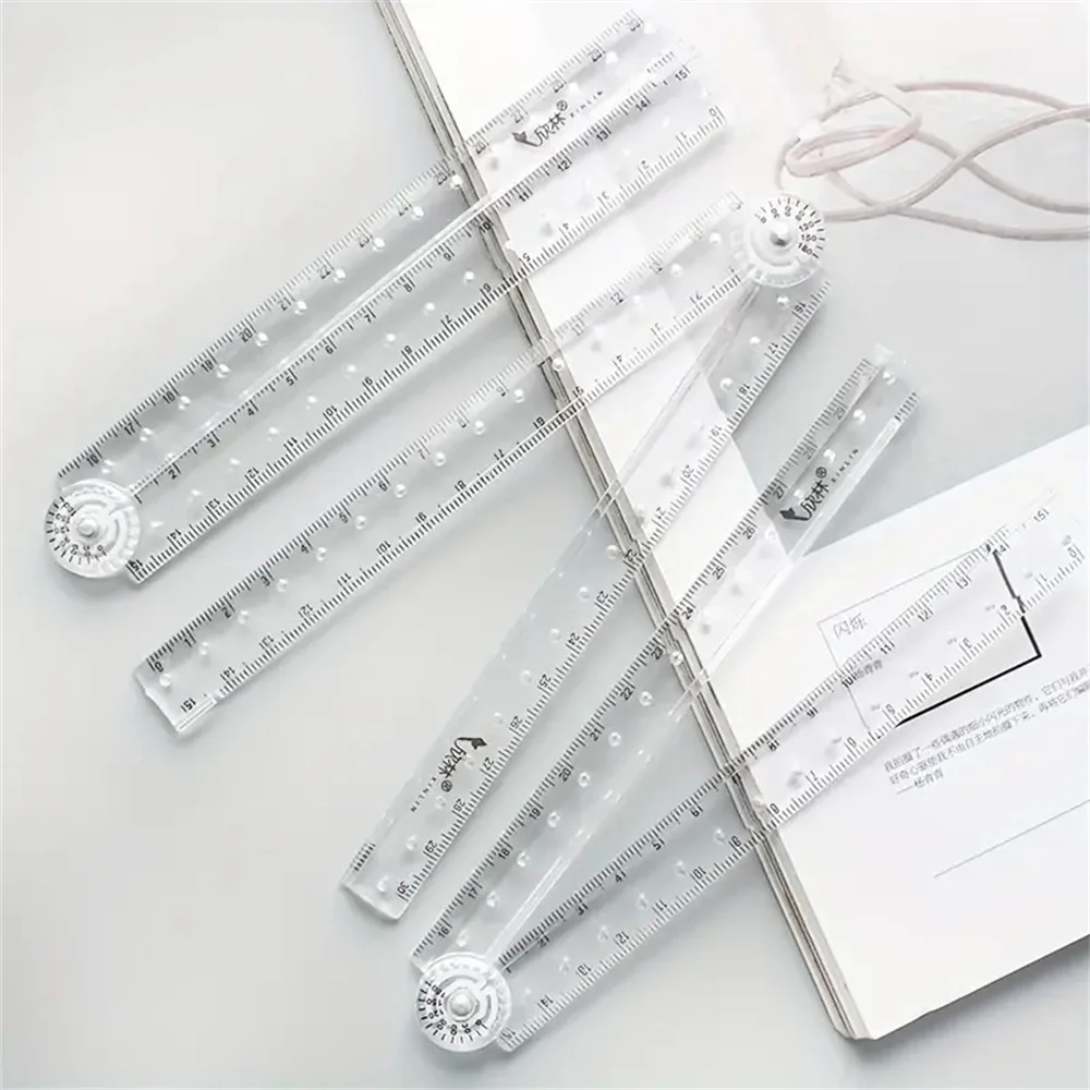 1pc Durable Folding Ruler - Perfect for School and Office Use During The Start of School Season!
