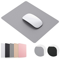 Simple Solid Color PU Leather Mouse Mat Anti-slip Waterproof 23*19cm Mouse Pad School Family Supplies  Desk Set computer