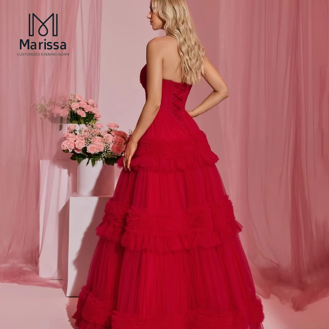 Marissa feito sob encomenda vestido de noite feminino elegante vestidos para festa de casamento vestido a linha tule vestido de baile baile 2025