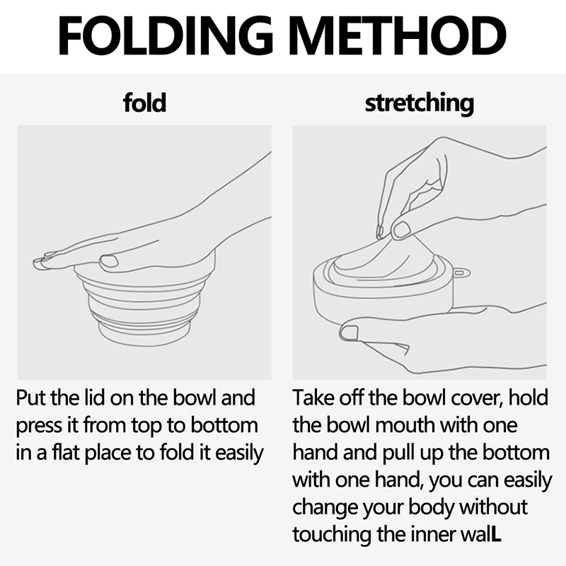 YWDZ-3 шт./компл. наборы мисок, силиконовый складной ланч-бокс, складная миска, портативная силиконовая складная миска, складная салатница с крышкой