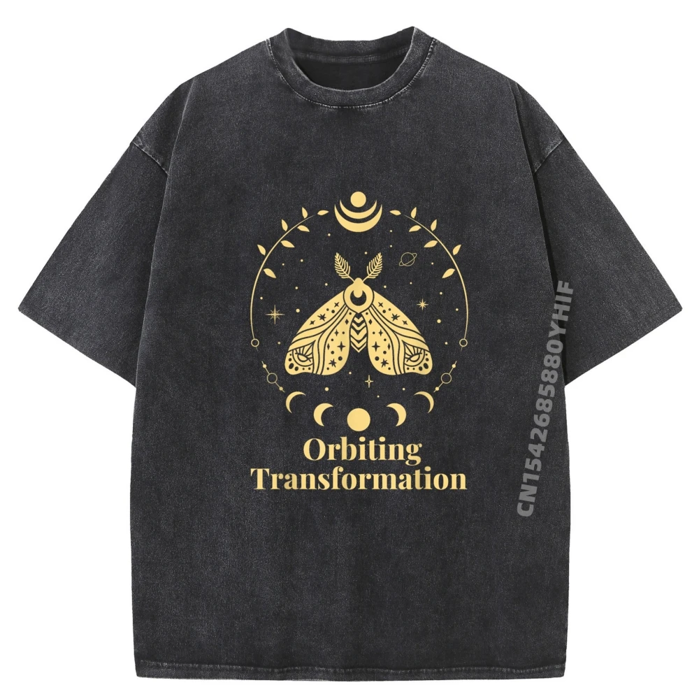 

Motivational Celestial Slogan For Boho Moon Moth Enthusiasts Fall Clothes Aesthetic Graphic Tees Mens Retro Washed Shirt