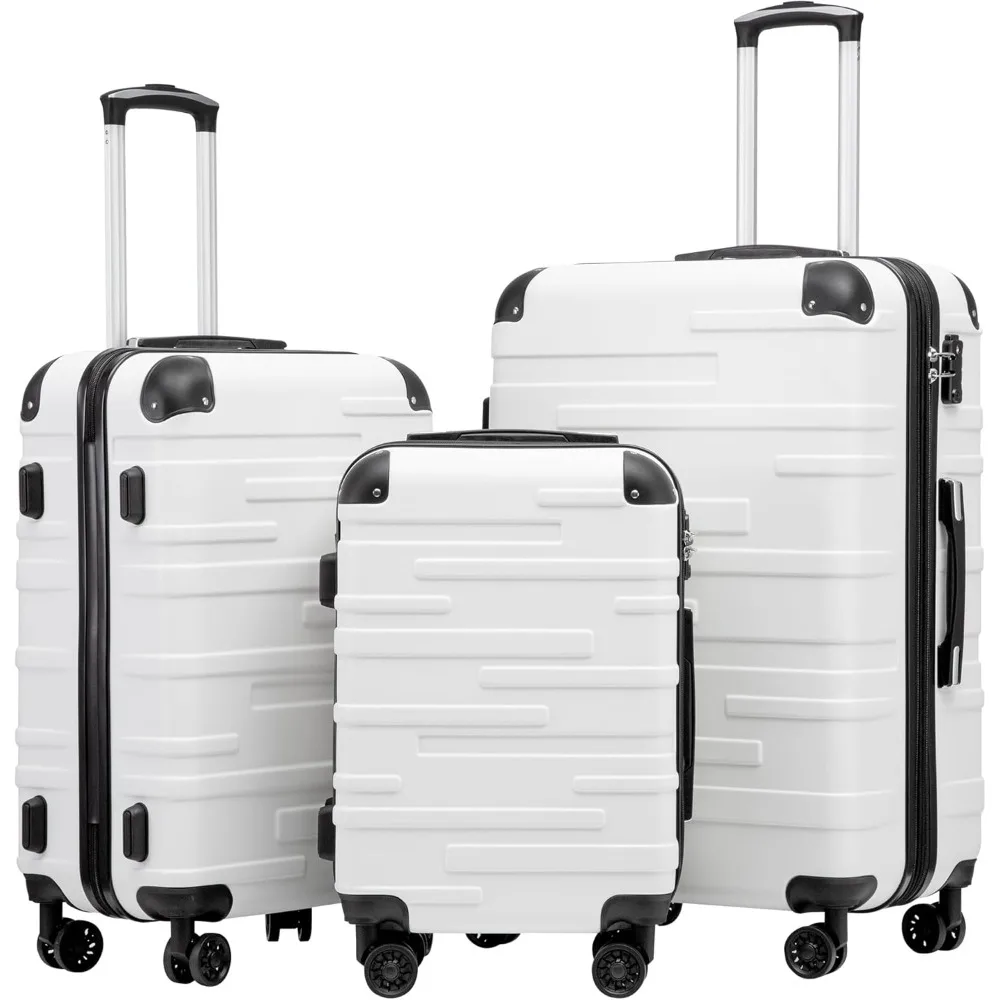 

Coolife Luggage Expandable(only 28") Suitcase 3 Piece Set with TSA Lock Spinner 20in24in28in