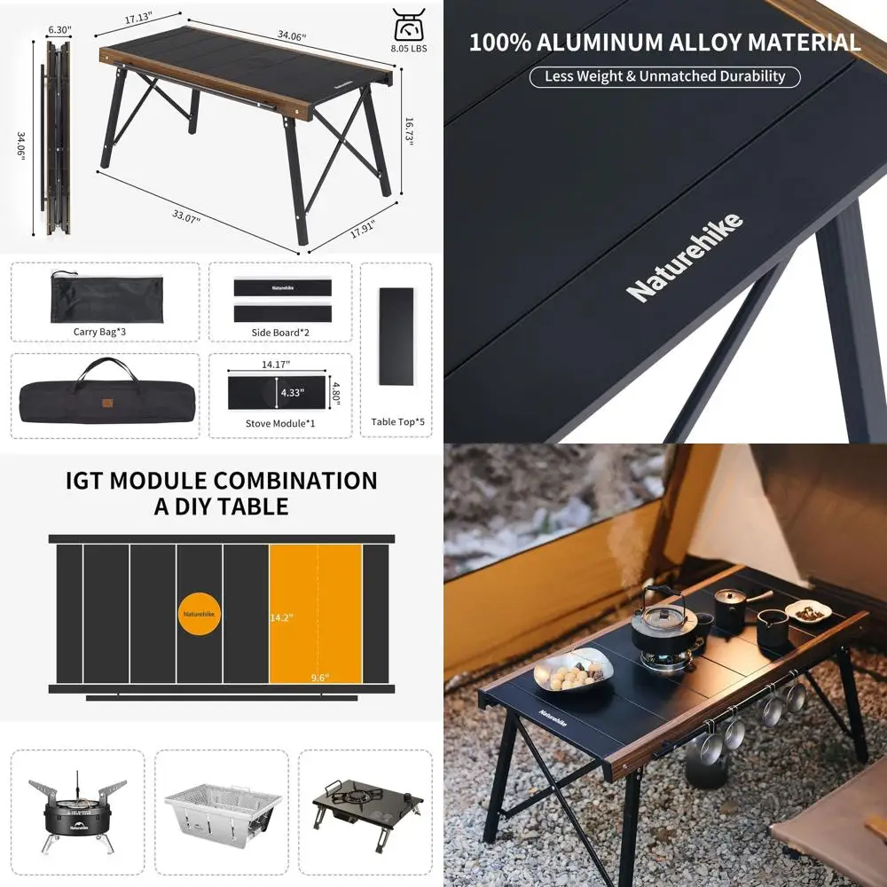 

Portable Lightweight Camping Table for Outdoor Picnics, RV Trips, and Backyard BBQs
