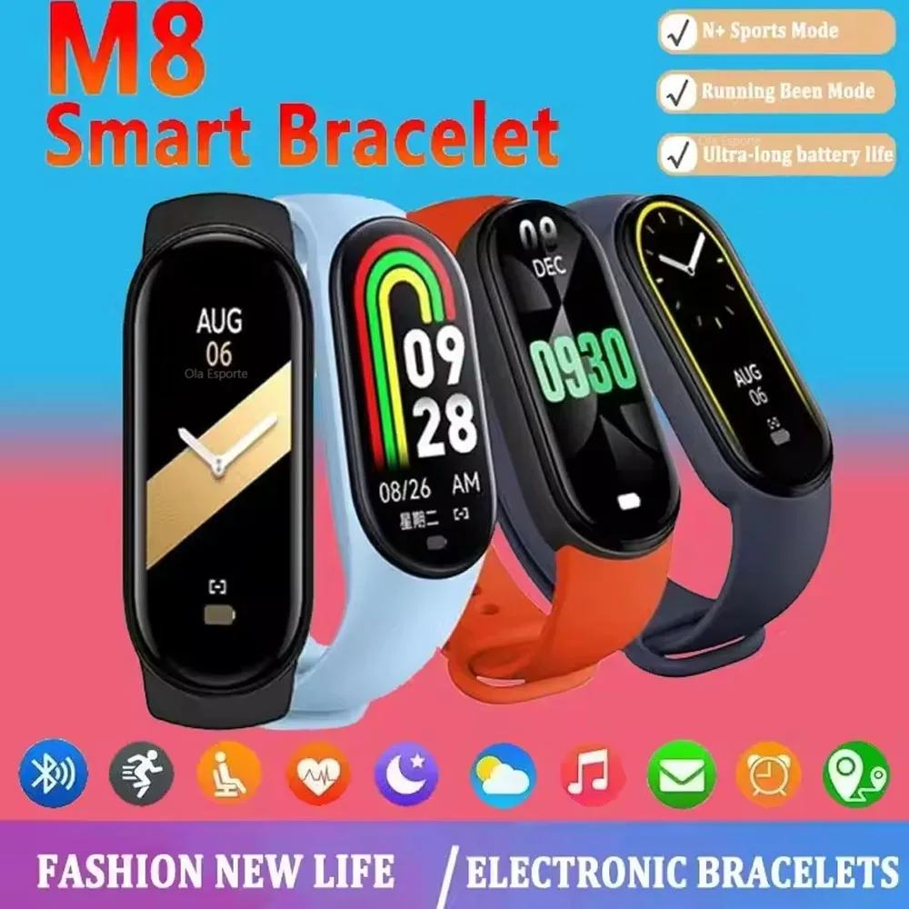 

Смарт-часы с цветным экраном, подсчет шагов, мультиспортивный режим, напоминание о сообщениях, браслет, фотография, музыка, пульт дистанционного управления, смарт-браслет