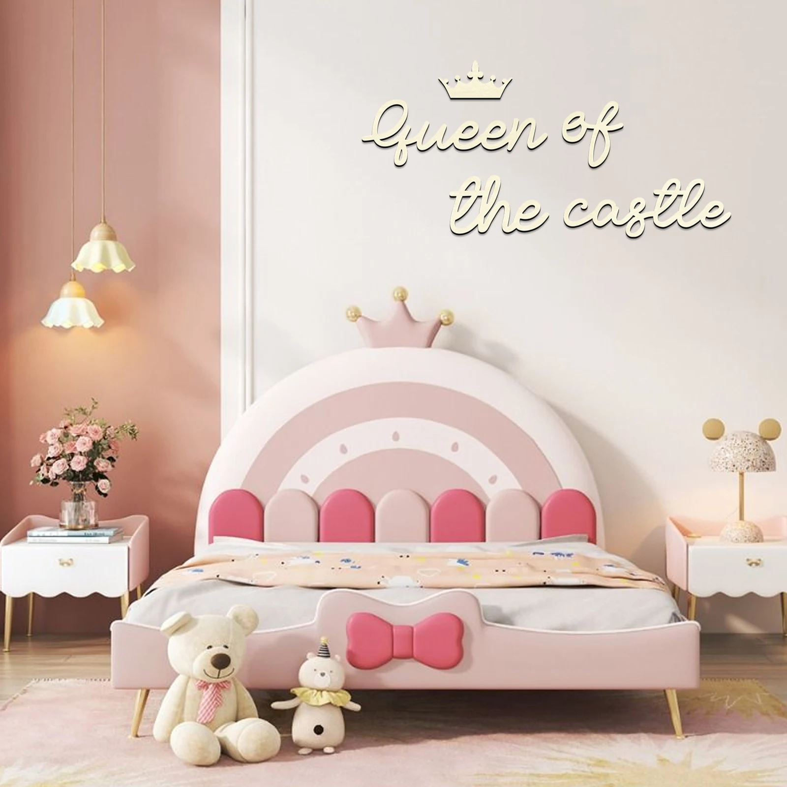 

Queen of the Castle Wooden Wall Sign - Handcrafted Nursery Decor, Princess Room Art, Baby Shower Gift, Royal Theme Kids Bedroom