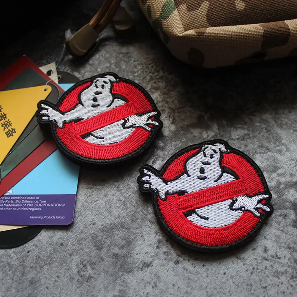 Ghost Busters Embroidered Patches on Cloth Hook&Loop Patch Horror Movie Morale Badge Ghostbuster Emblem Tactical Bag Accessories